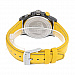 Lotus Men's Black Lotus Color Leather Watch Bracelet - Yellow 